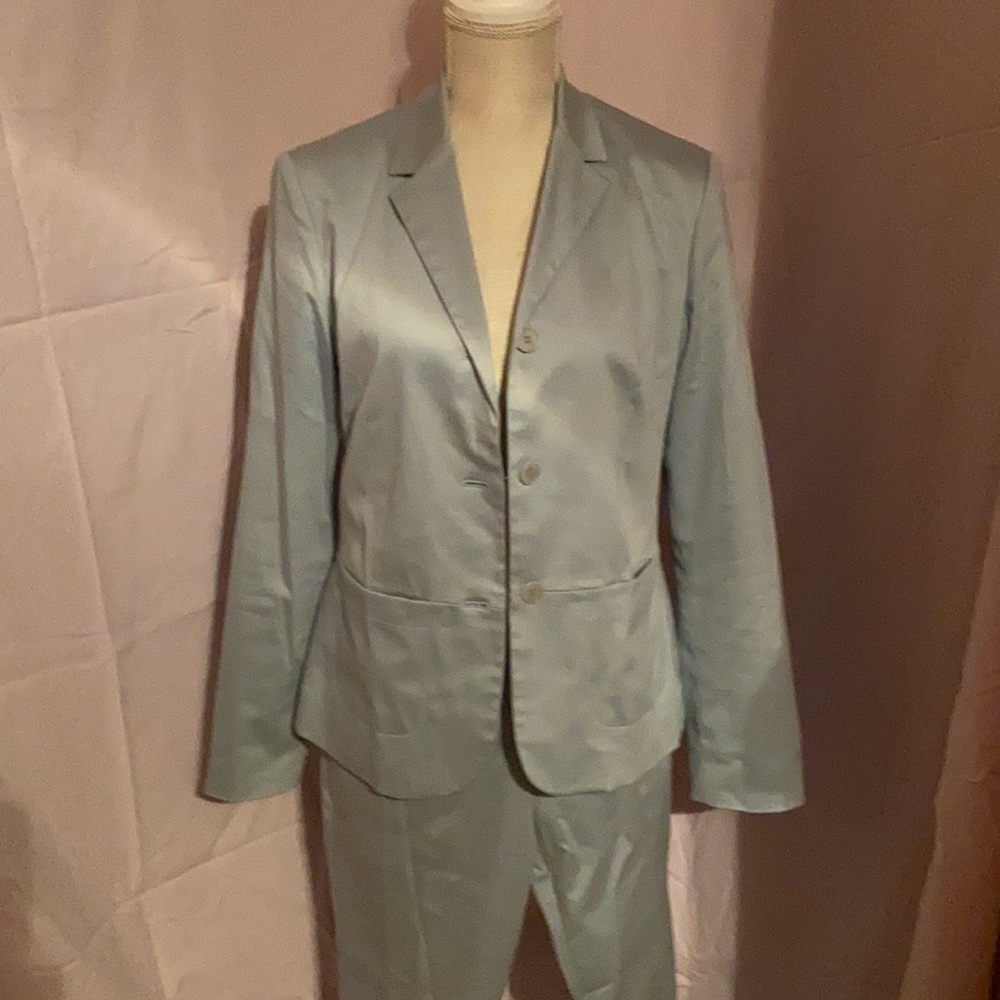 Limited sz 6 pants & size M jacket light blue cotton nylon selling as set ankle